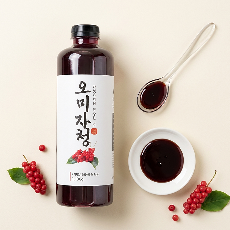 문경 오미자청 진한 오미자 엑기스 진액 농축액 디카페인 음료 베이스 1100g - 상품 이미지
