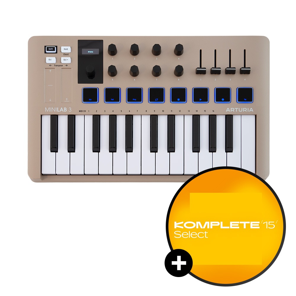 ARTURIA MiniLab MK3 아투리아 미니랩3 포터블 미니 마스터 키보드 미디 컨트롤러 - 한정판 'Champagne'