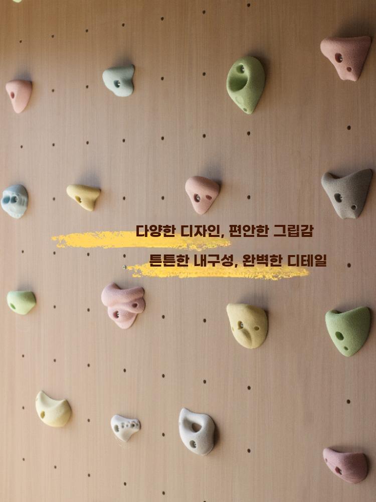 클라이밍홀드 세트 실내 암벽등반 체육 볼더링 패널 타입 A 30피스 - 상세 이미지 3
