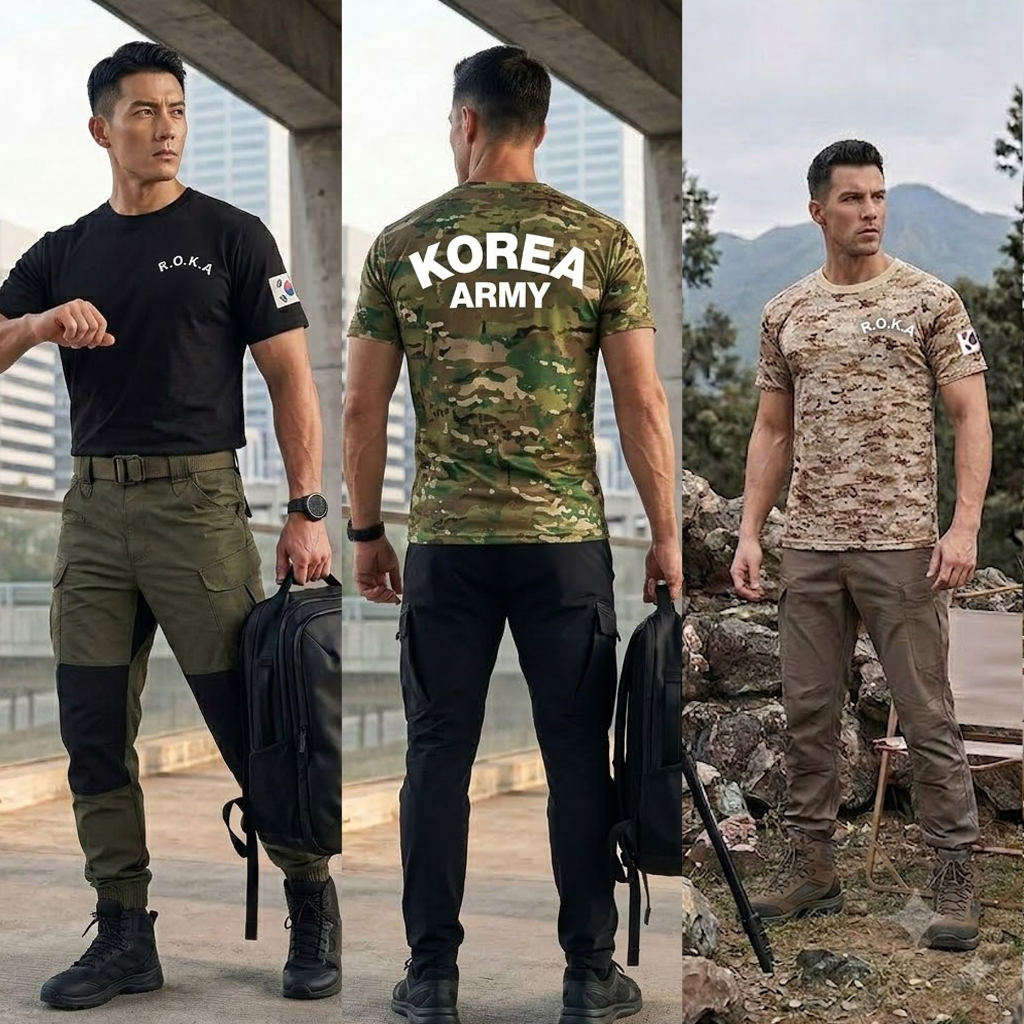 ROKA 로카티 군인 군대 밀리터리 냉감 쿨 반팔티셔츠 KOREA ARMY - 상품 이미지