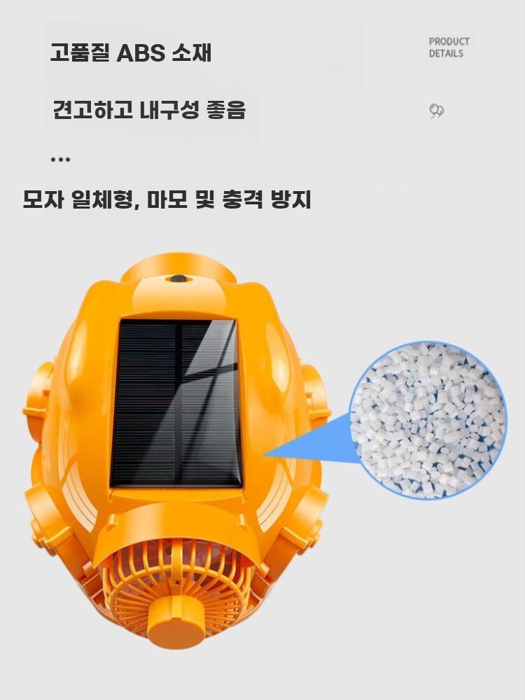 선풍기안전모 에어컨 안전모 헬멧 선풍기 여름용 쿨링 노란색 - 상세 이미지 5