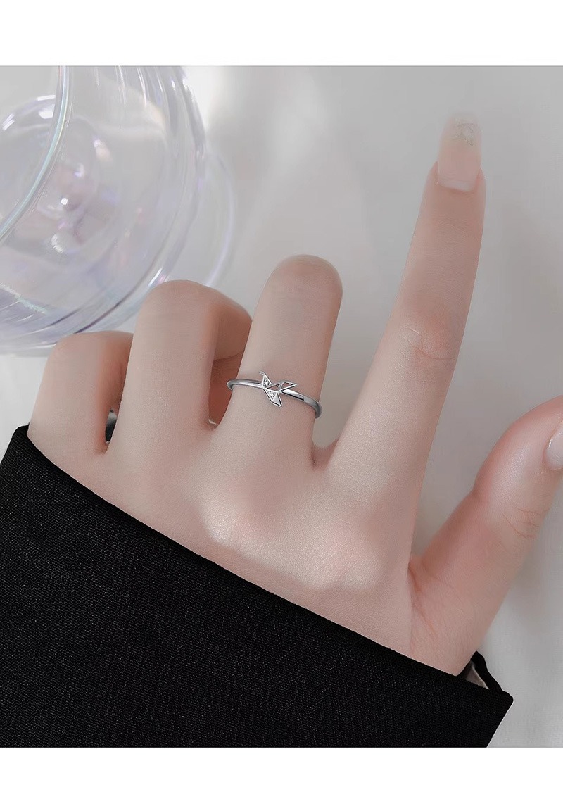 종이학 큐빅 반지 오픈링 커플 우정 반지 쥬얼리 악세사리 애끼 엄지 링 반지 커플링 우정링 - 상세 이미지 3