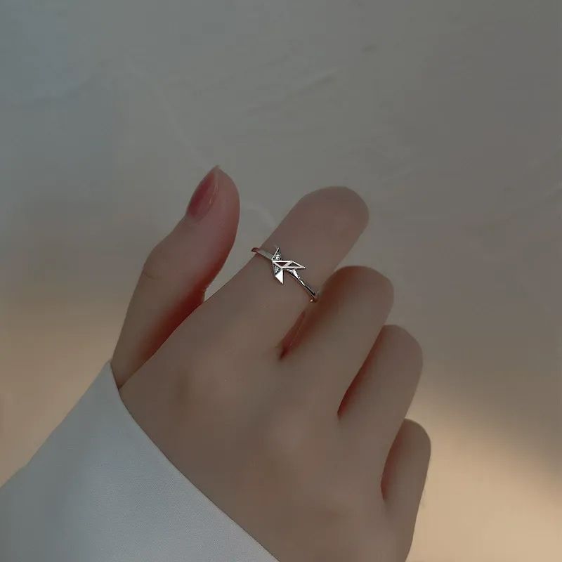 종이학 큐빅 반지 오픈링 커플 우정 반지 쥬얼리 악세사리 애끼 엄지 링 반지 커플링 우정링 - 상세 이미지 2