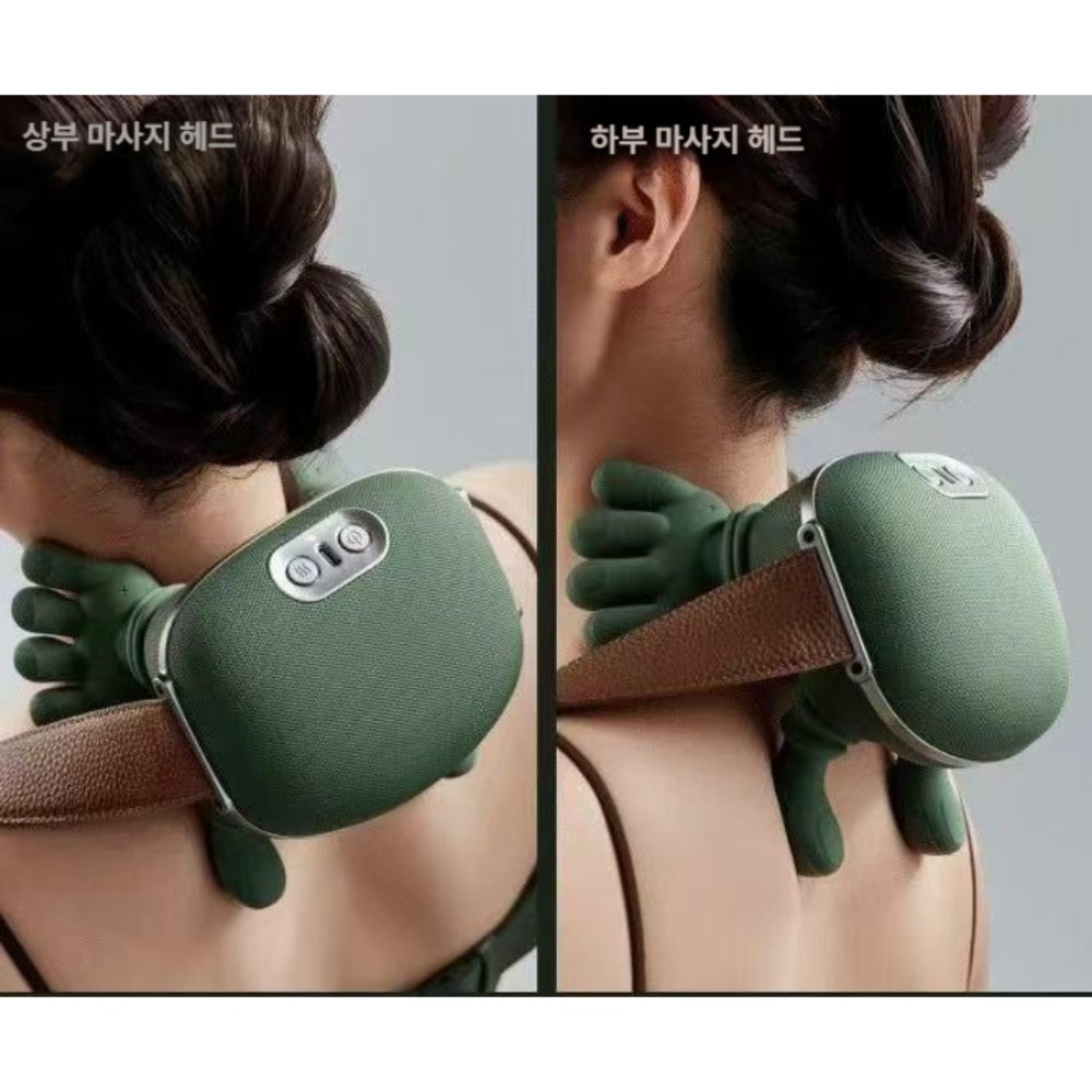목 어깨 마사지기 온열 승모근 경추 지압기 그린 무도장 - 상품 이미지