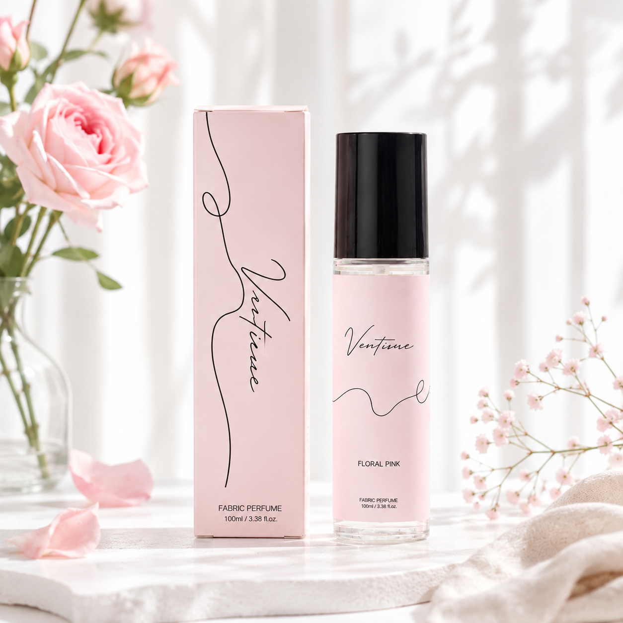 [런칭이벤트] 벤티뉴 섬유탈취제 섬유향수 룸스프레이 플로럴핑크, 100ml, 1개 - 상품 이미지