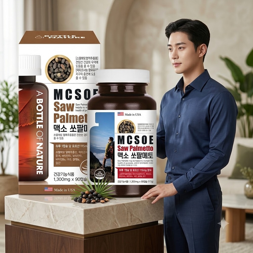 쏘팔메토 1,300mg 90캡슐 옥타코사놀 비타민 아연 함유 - 상품 이미지