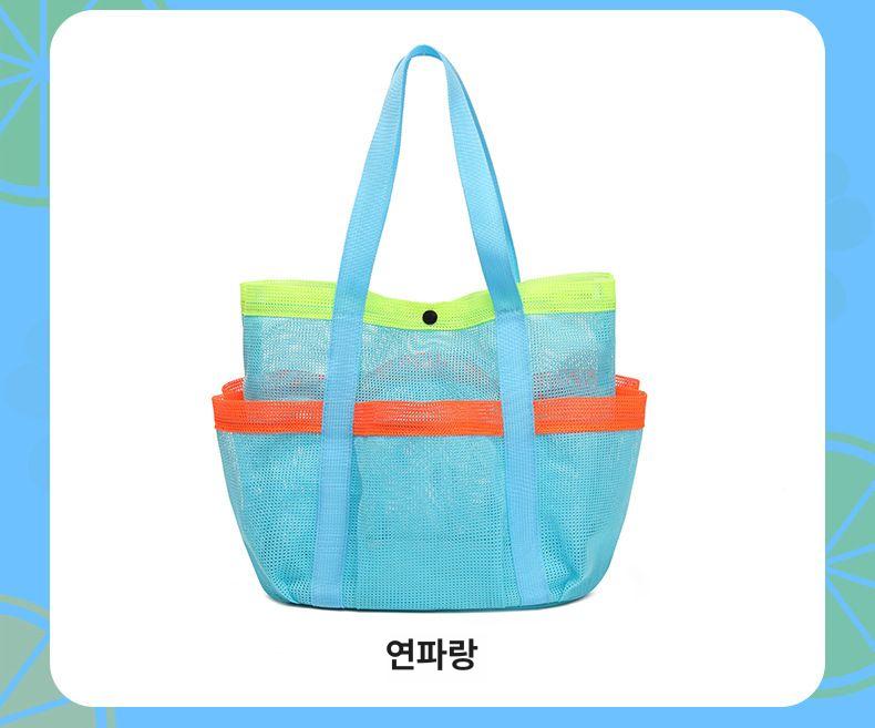 대용량 비치 수영복 수납 가방 다용도 휴대용 해변 옷 보관 백 로열블루 이미지 6