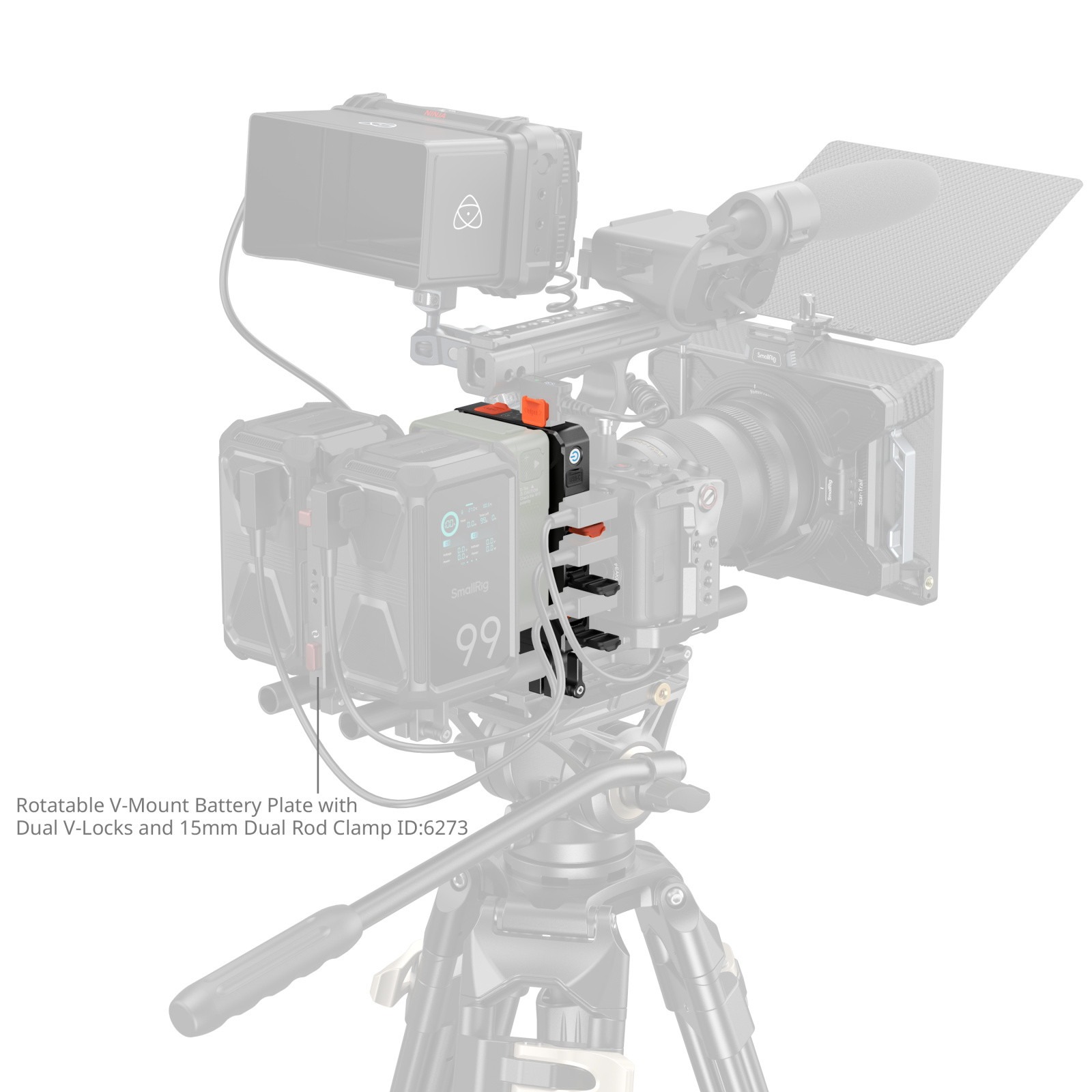 스몰리그 지능형 전원 관리 V마운트 배터리 마운트 플레이트 (15mm 듀얼 로드 클램프 포함) 5881 - 상세 이미지 4