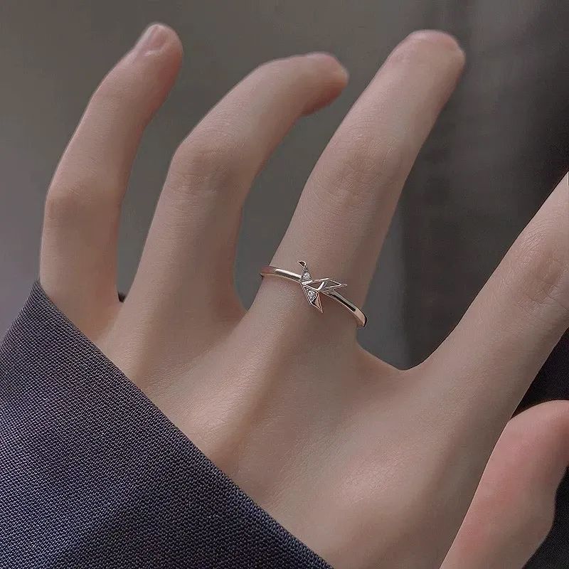 종이학 큐빅 반지 오픈링 커플 우정 반지 쥬얼리 악세사리 애끼 엄지 링 반지 커플링 우정링 이미지 6