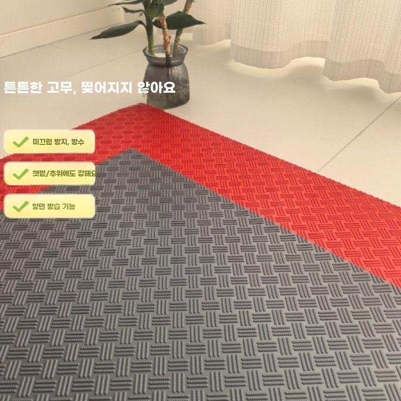논슬립 바닥매트 PVC 방수 주방 공장 쿠션 헤링본 90cmx1m 그레이 - 상세 이미지 4