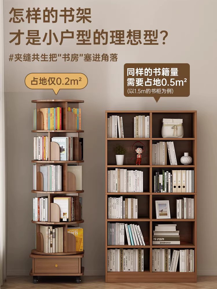 원목 회전 책꽂이 코너 전면 용품 틈새 책장 수납장 책수납 교구장 - 상세 이미지 5