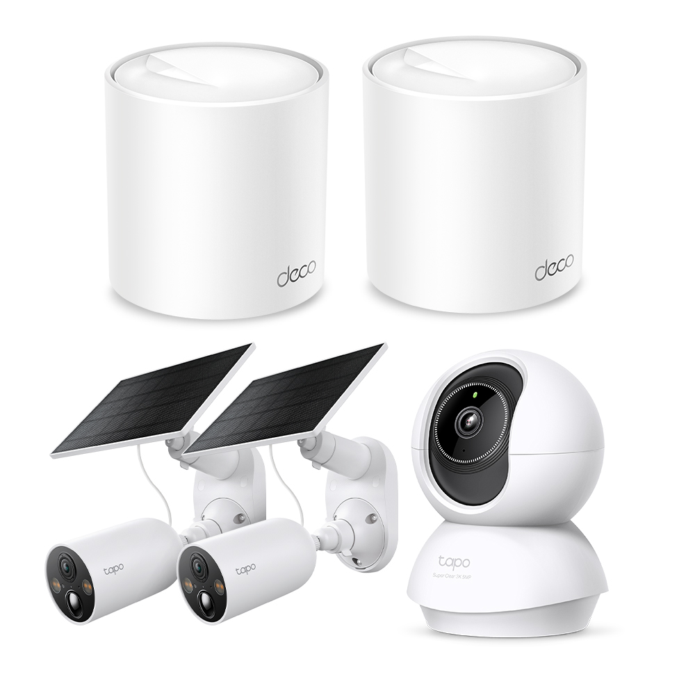 Mesh와이파이 실내외 CCTV 토탈보안 솔루션 Set Deco X50 + Tapo C230 + Tapo C425 KIT - 상품 이미지