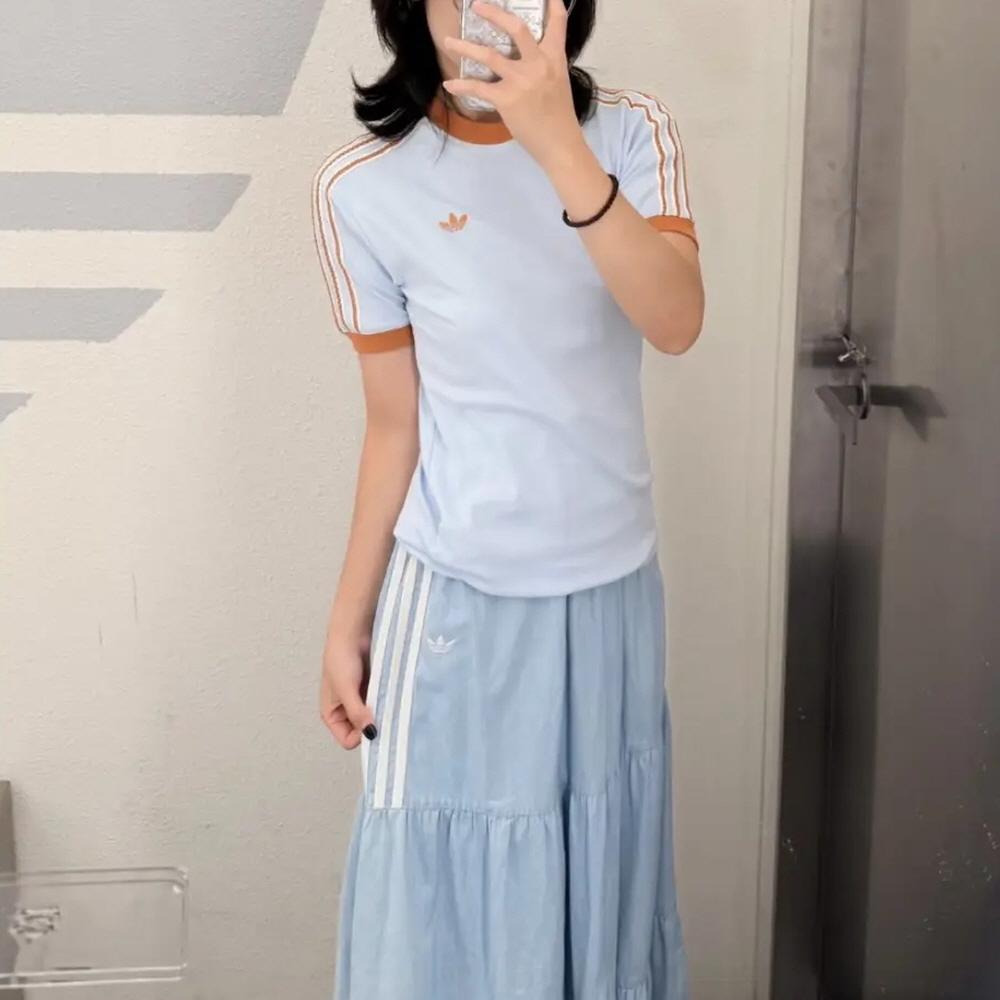 아디다스 우먼스 오리지널 서머 글로우 데님 롱스커트 라이트데님 KY8113 이미지 7