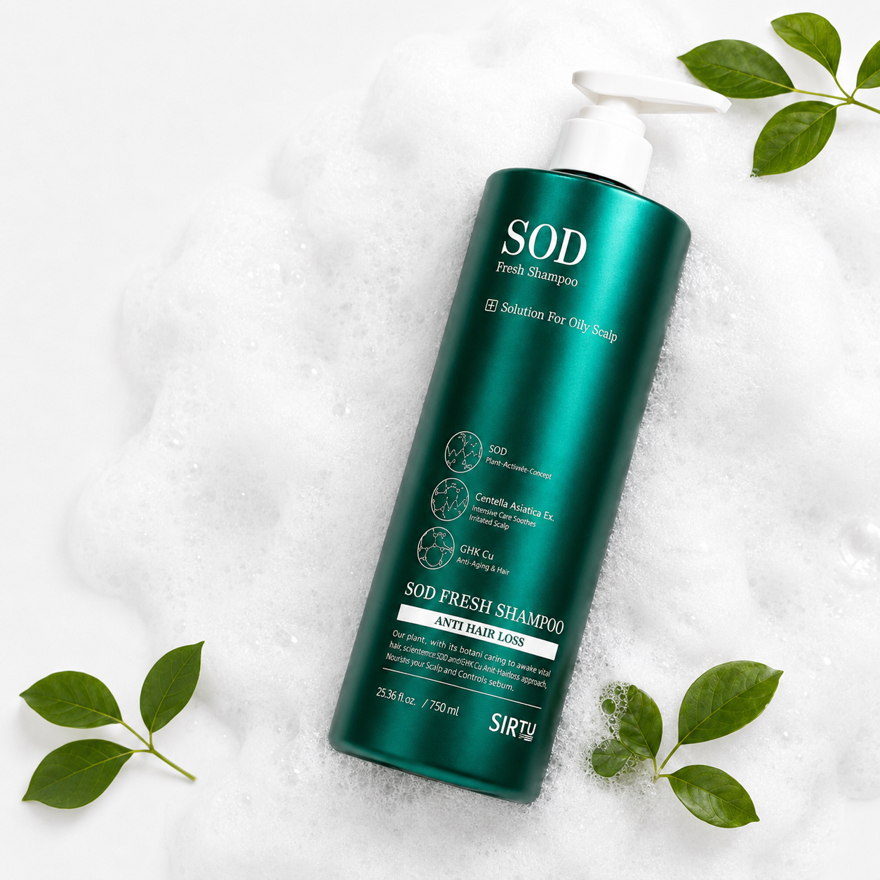 SOD 프레쉬 샴푸 750ml 지성 두피용 기능성 대용량 복합성 겸용 탈모 증상 완화 - 상품 이미지