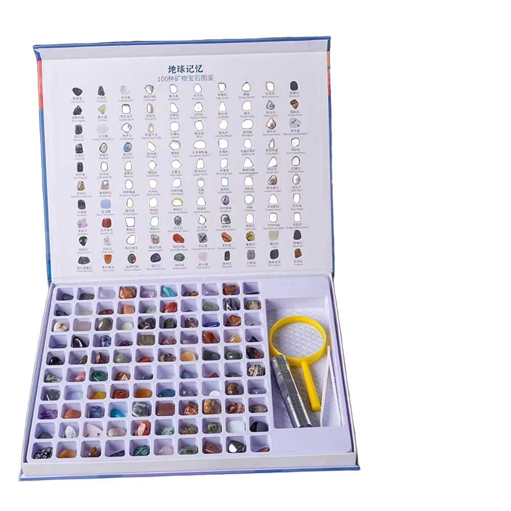 크리스탈샘플 원석표본 천연광석 광물 샘플 취미 암석 100종 - 상품 이미지