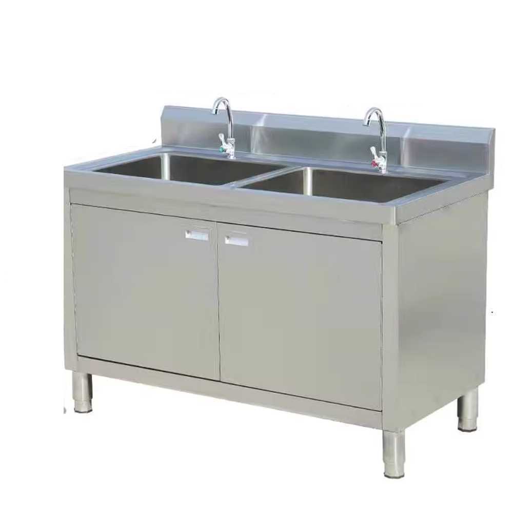 스텐 싱크대 업소용 개수대 주방 부엌 하부장 식당 80x50x80 이중 싱크대