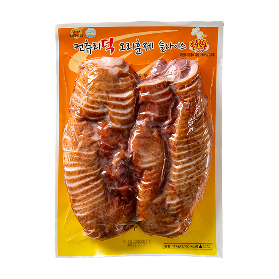 국산 컨츄리덕 오리훈제 슬라이스 1kg, 1개 - 상품 이미지