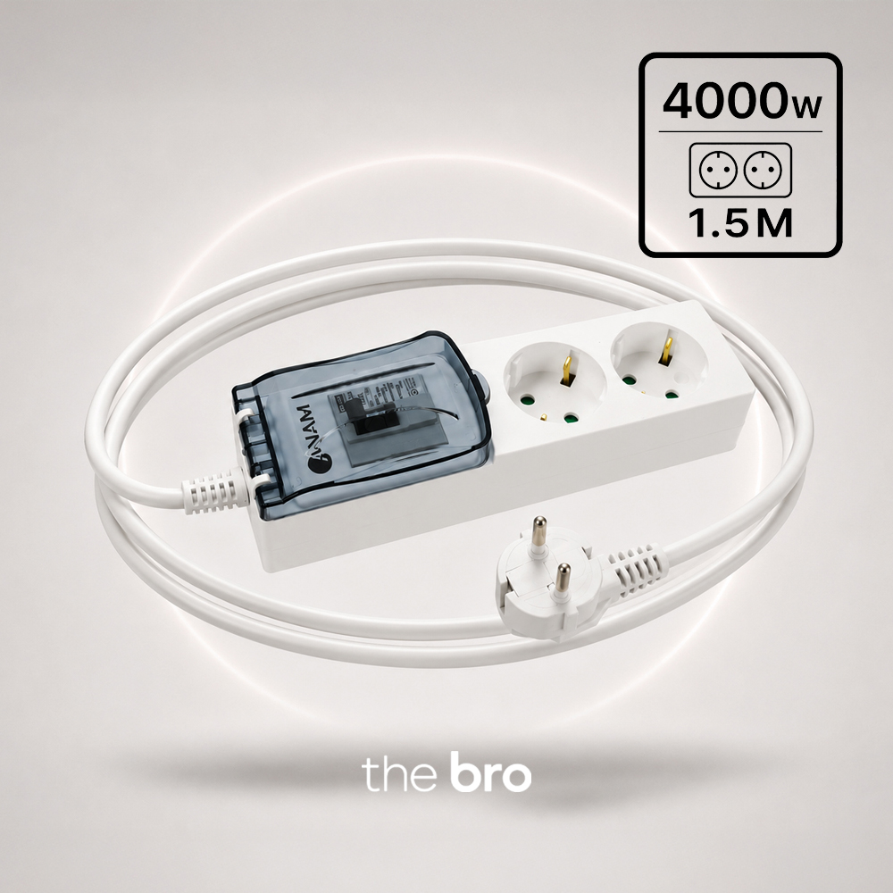 아남 4000W 고용량 멀티탭 국산 KS인증 과부하차단 2구 1.5m, 1개 - 상품 이미지