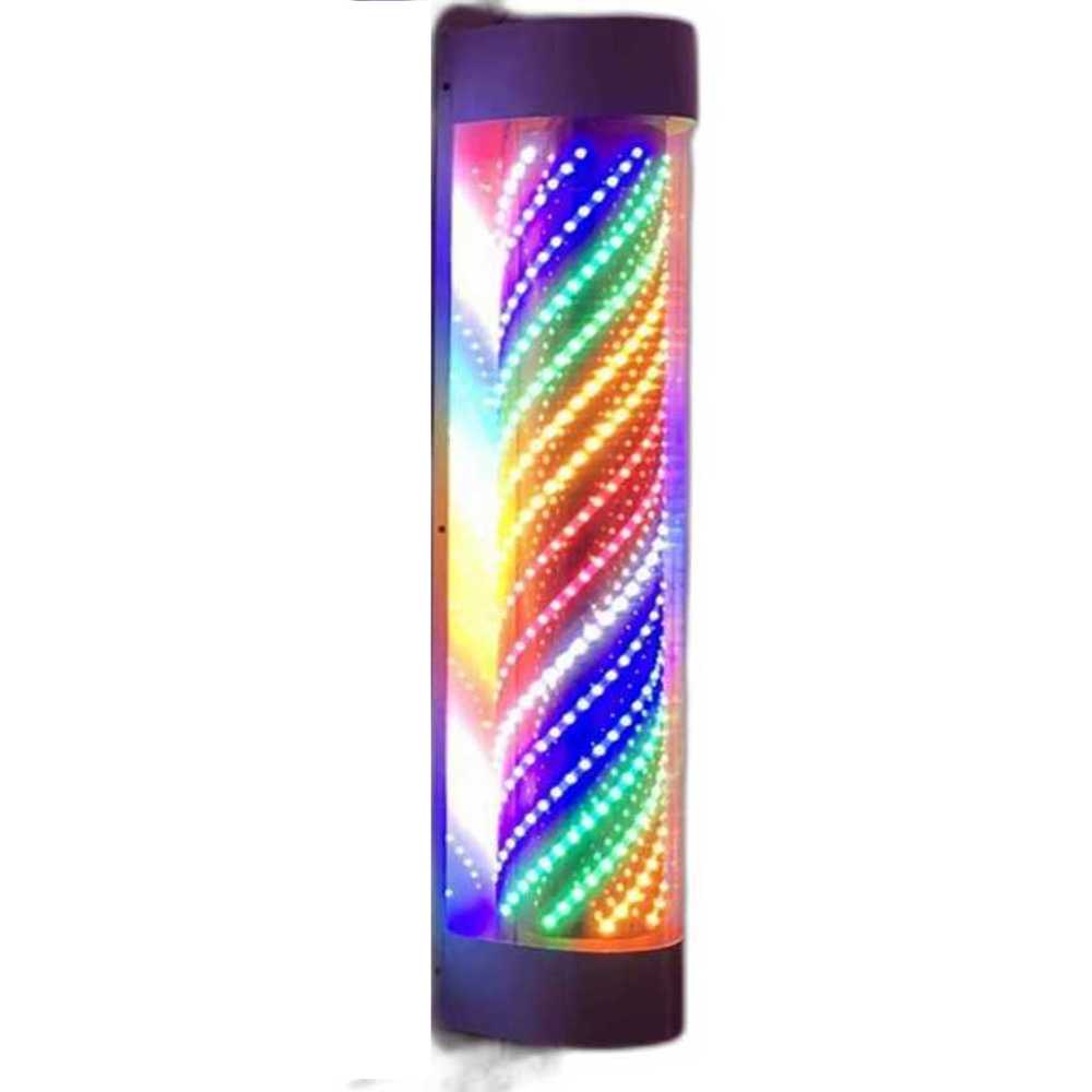 미용실 싸인볼 회전형 바버샵 이발소 조명 LED 벽걸이 13x60cm 무지개 - 상품 이미지