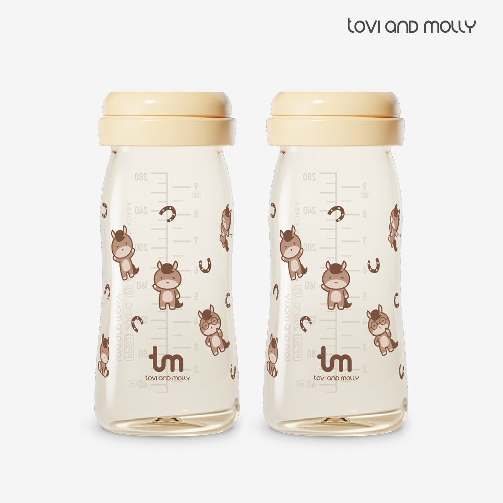 토비앤몰리 PPSU 신생아 배앓이 방지 아기 젖병 (젖꼭지 미포함) 280ml, 2개, 마리(바닐라) - 상품 이미지