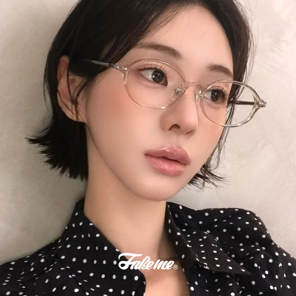 페이크미 루니 Rooney GRY 투명 그레이 여자 남자 얇은 뿔테 안경테 - 상세 이미지 3