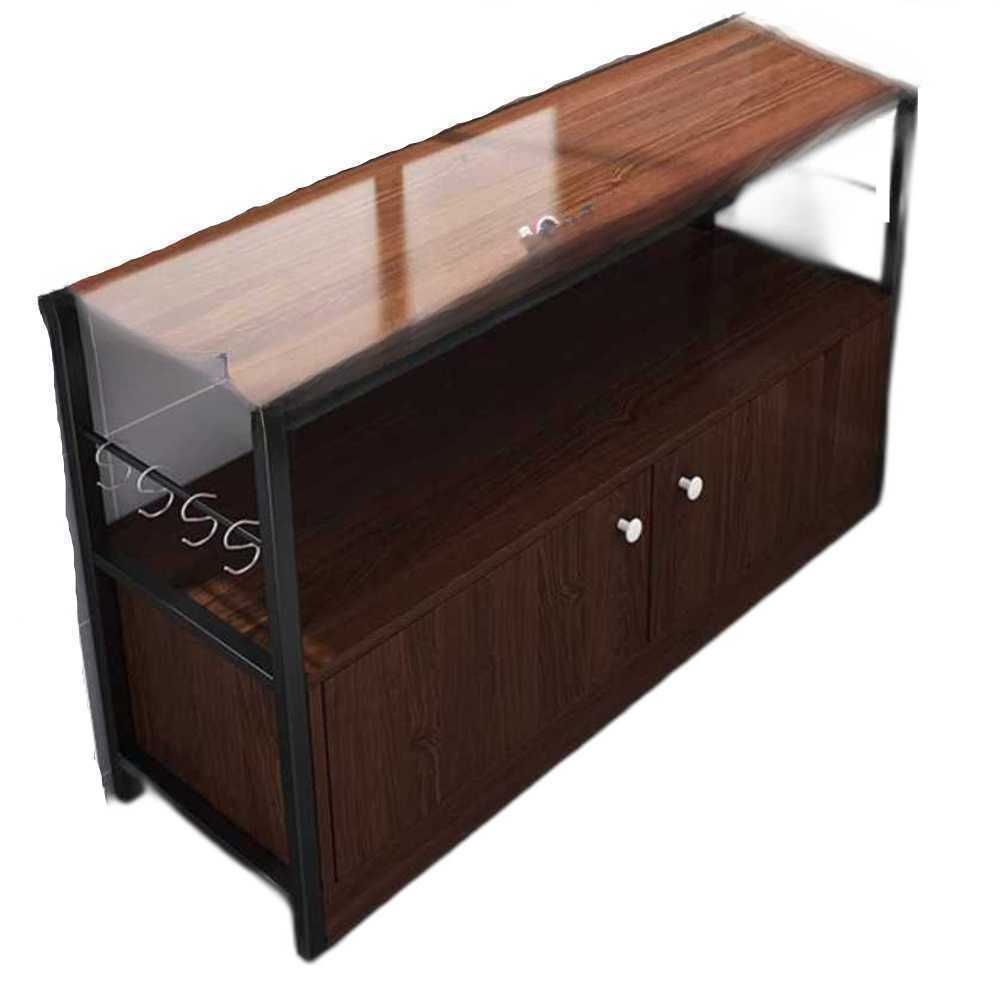 전자렌지 선반 수납장 렌지대 원목 서랍 수납함 주방 80cm 오크블랙 2문 - 상품 이미지