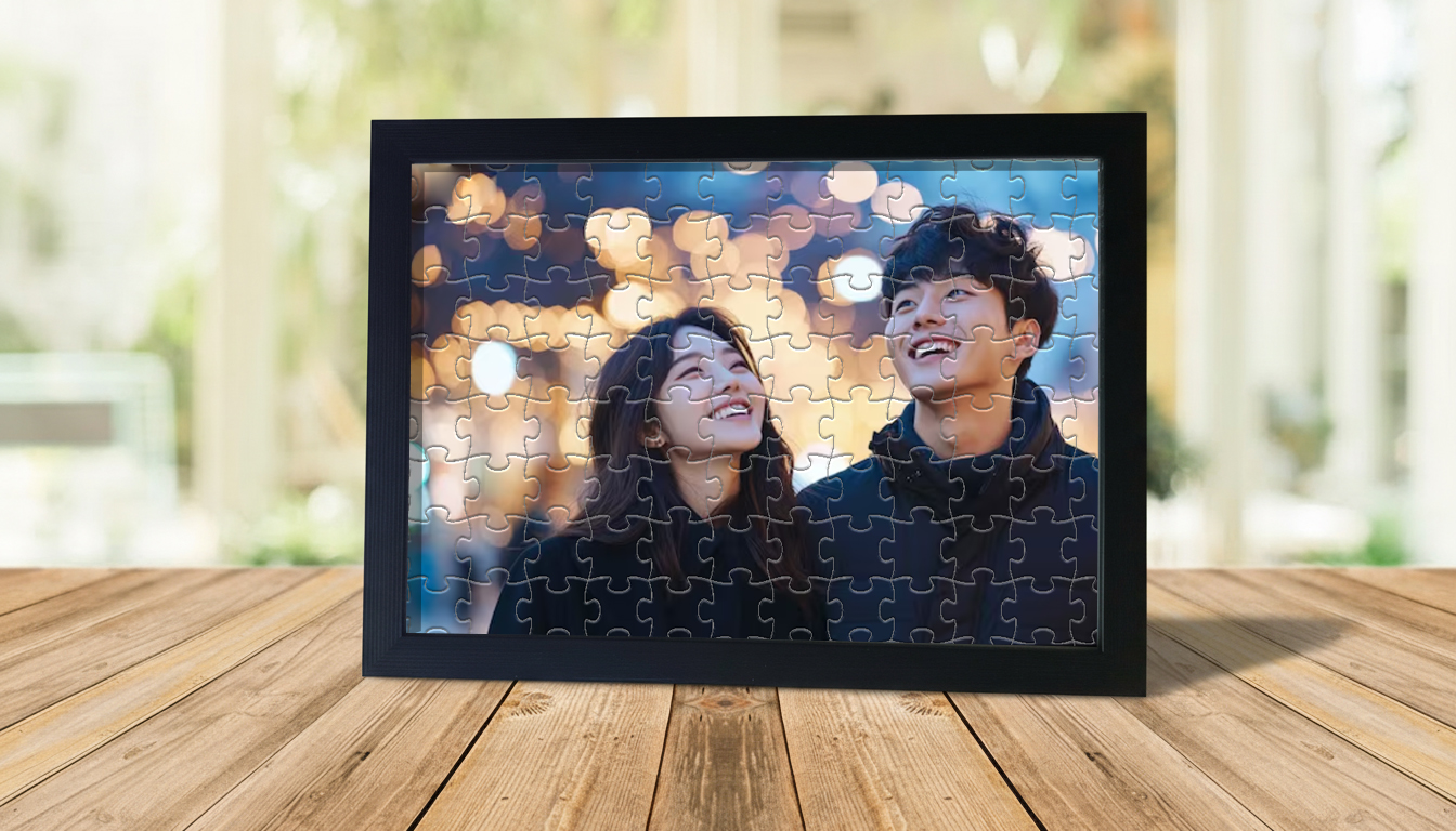 커플 사진퍼즐 주문제작 액자 포함 기념일 선물 직소퍼즐 맞춤제작 200x145mm, 혼합 - 상세 이미지 4