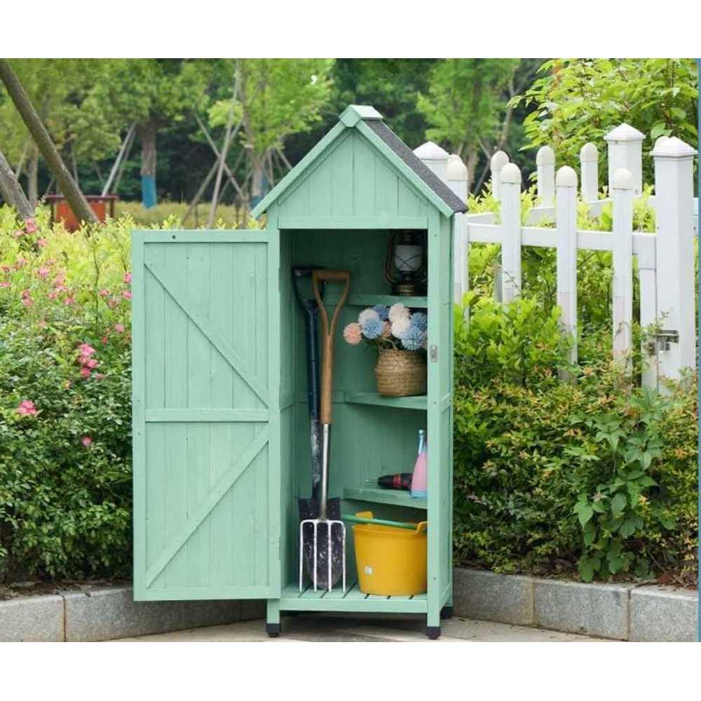 야외조립식창고 간이 농장 옥상 원목 적재 설치 공구 A모델64x38x101-라이트브라운 - 상품 이미지