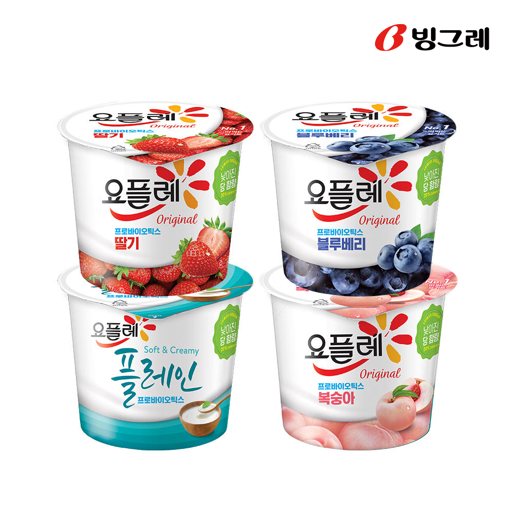 빙그레 요플레 오리지널 홈 혼합 4종 180g 총 4개입 요거트 - 상세 이미지 2