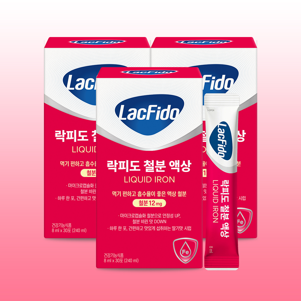 락피도 철분 액상 /흡수율 좋은 딸기맛 액상 30포, 3개 - 상품 이미지