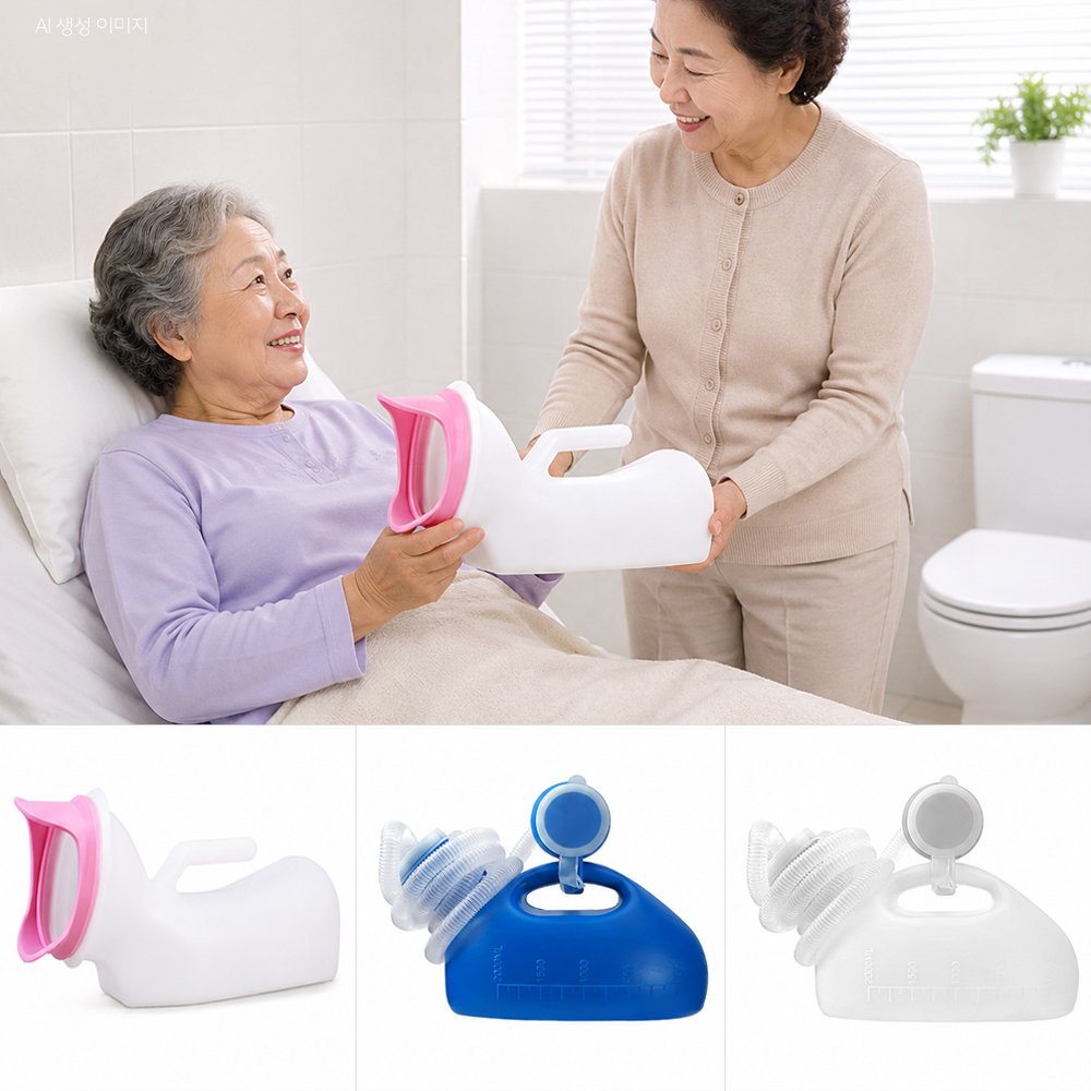 환자 어르신 노인 소변기 여성용 요양원 병원 간이 소변통 - 메인 이미지