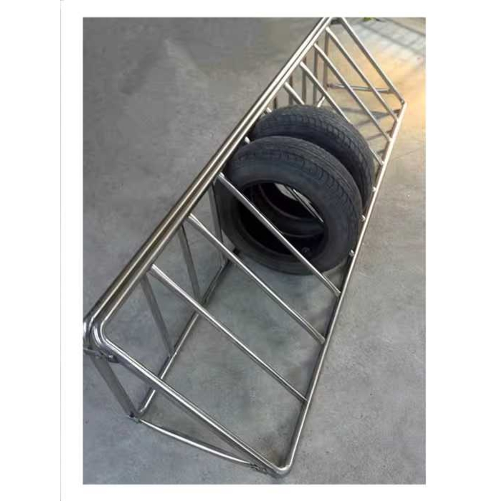 다용도 타이어 거치대 랙 지지대 고정 훈련 수리 스텐 5칸 20.5cm - 상품 이미지