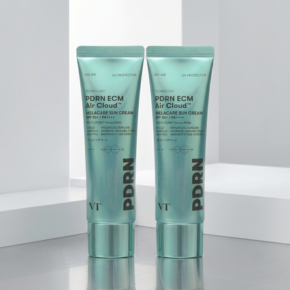 VT PDRN 선크림 에어클라우드 멜라케어 ECM 50ml 2개 - 상품 이미지