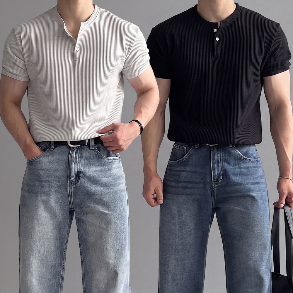헨리넥 머슬핏 와플티셔츠 가격 비교 mamedro 헨리넥 머슬핏 와플티셔츠