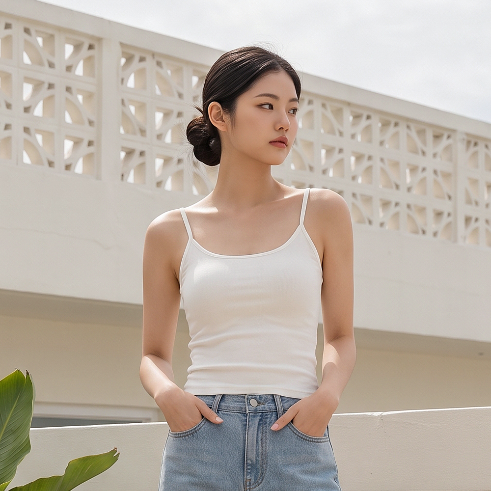 힙핑크 올데이 소프트 모달 브라탑 끈나시 (일체형 볼륨패드) - 상품 이미지