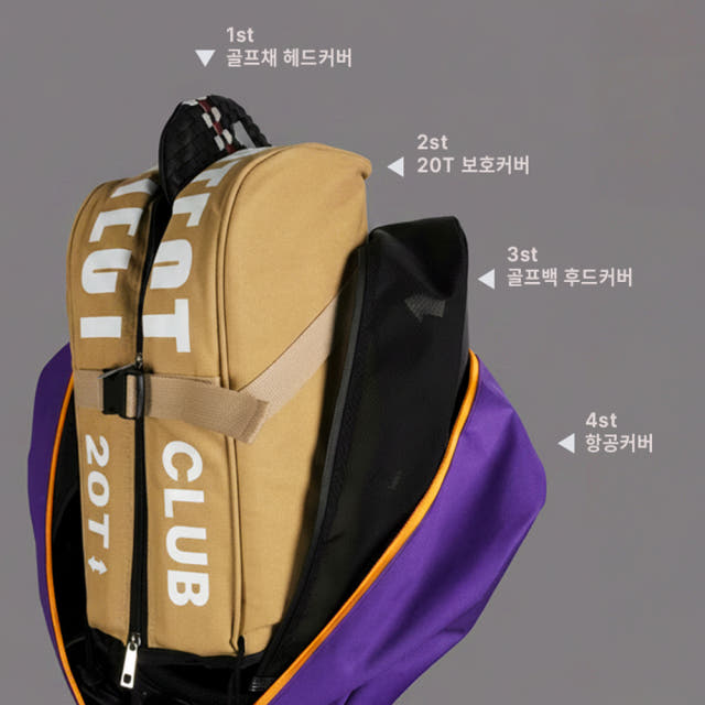 컬러홀릭 골프채 보호커버 후드커버형 3종 충격완화 20T 완충패드 카키