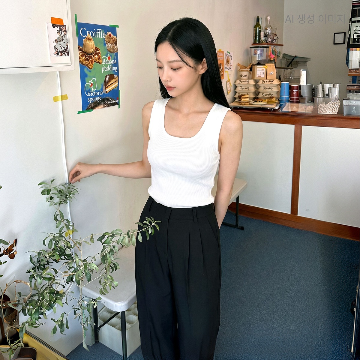 로엠 올데이 스퀘어넥 나시 스웨터 RMKAG24R01 - 상품 이미지