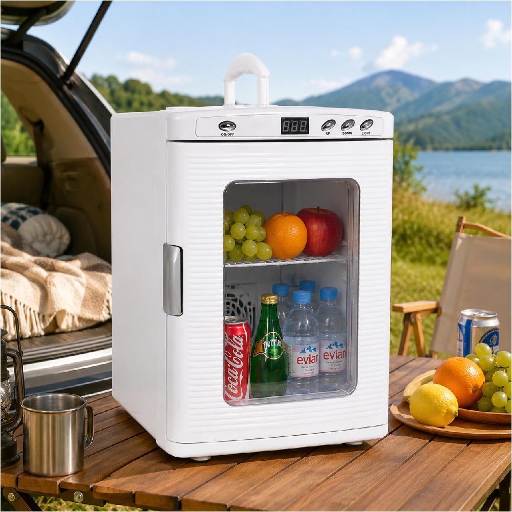 25L 차량용 가정용 냉온장고 소형 미니 냉장고 220v 12v 차량 겸용 음료 캠핑용 - 상품 이미지