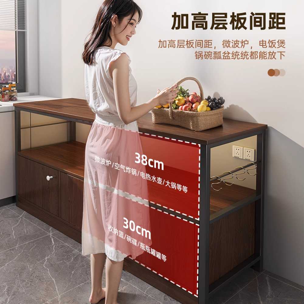 전자렌지 선반 수납장 렌지대 원목 서랍 수납함 주방 80cm 오크블랙 2문 - 상세 이미지 5
