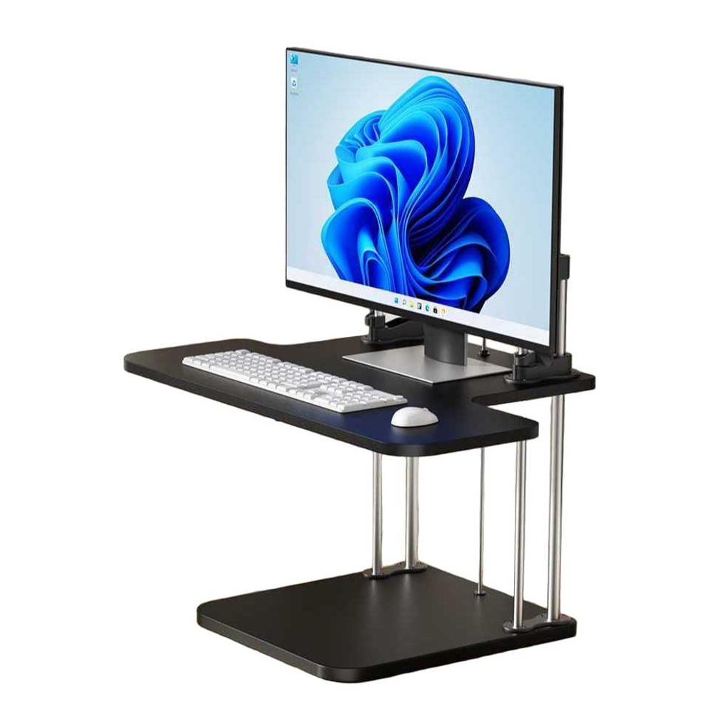 높이조절 모니터 받침대 스탠드 작업대 리프트 선반 50cm 블랙 2단 - 상품 이미지