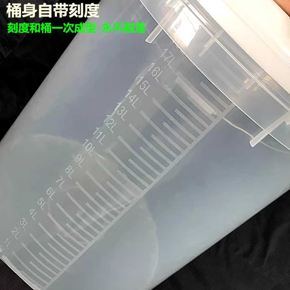 눈금 양동이 계량 통 투명 플라스틱 건설현장 용기 10L 직통 수전 - 상세 이미지 3