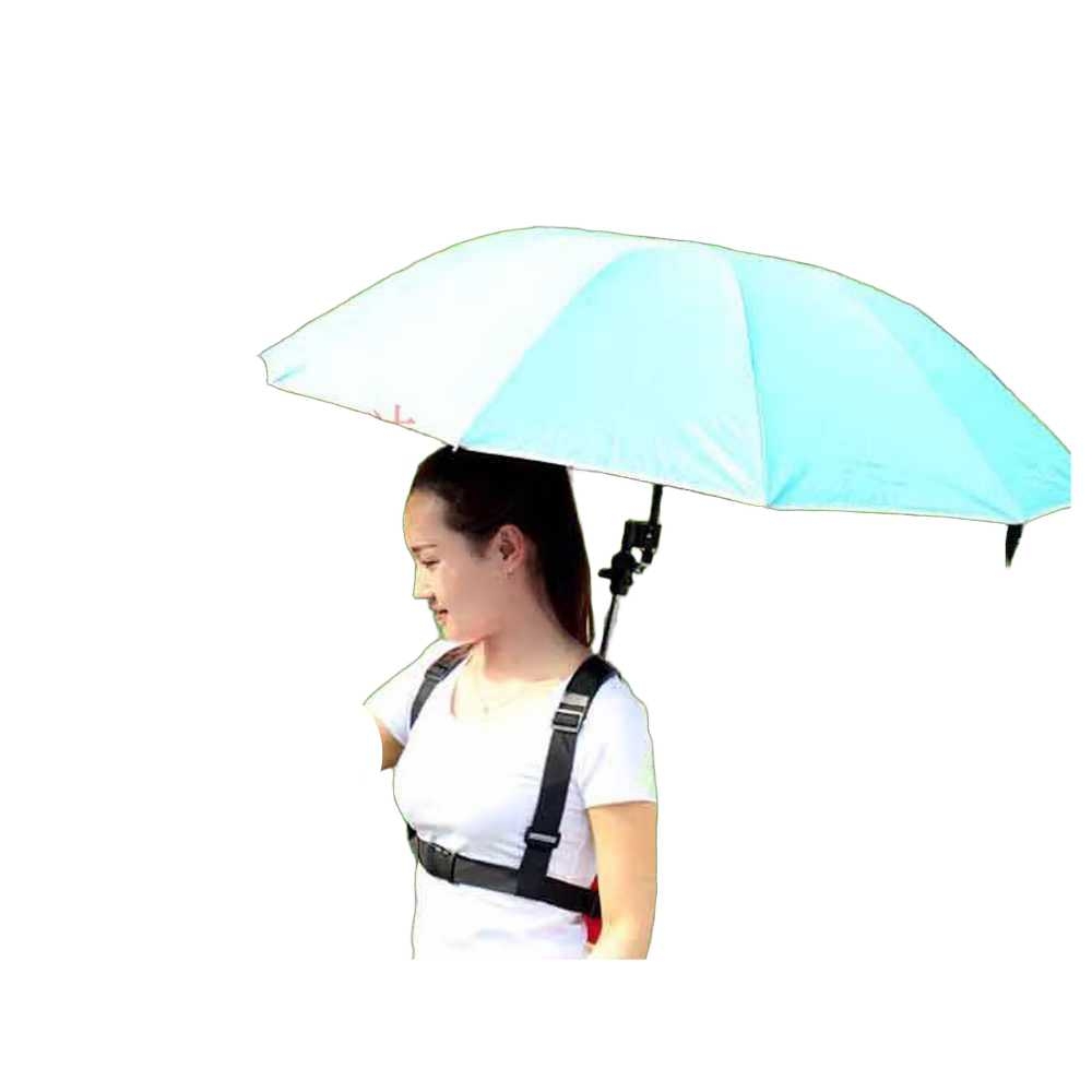 휴대용 등에매는 우산 배낭 야외 차양막 자전거 밭일 하늘색 106cm - 상세 이미지 2