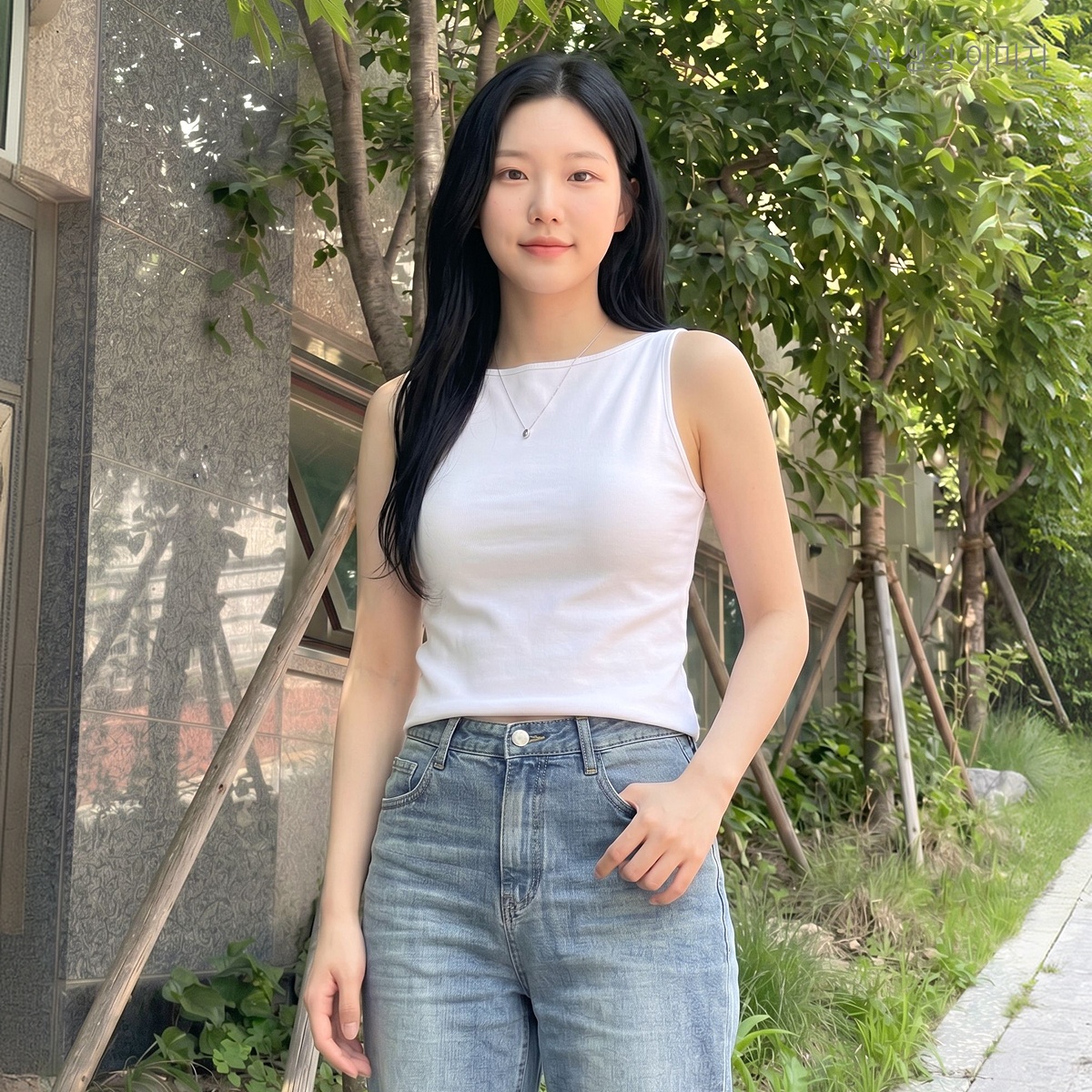 로엠 보트넥 나시 티셔츠 RMRNG25R12 - 상품 이미지