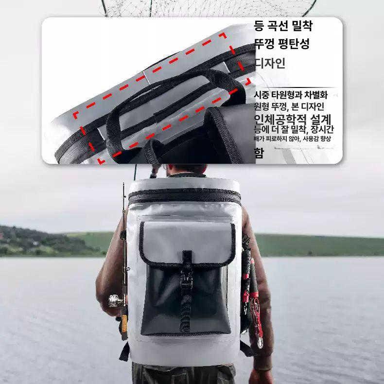 낚시 보온 대용량 휴대용 다용도 쿨러 가방 방수 보냉 그레이 대형 40L - 상세 이미지 4