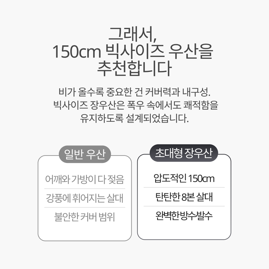 150cm 장우산 골프우산 대형 암막 UV차단 튼튼한 골프장 우양산 큰 자외선 차량 선물 - 상세 이미지 5