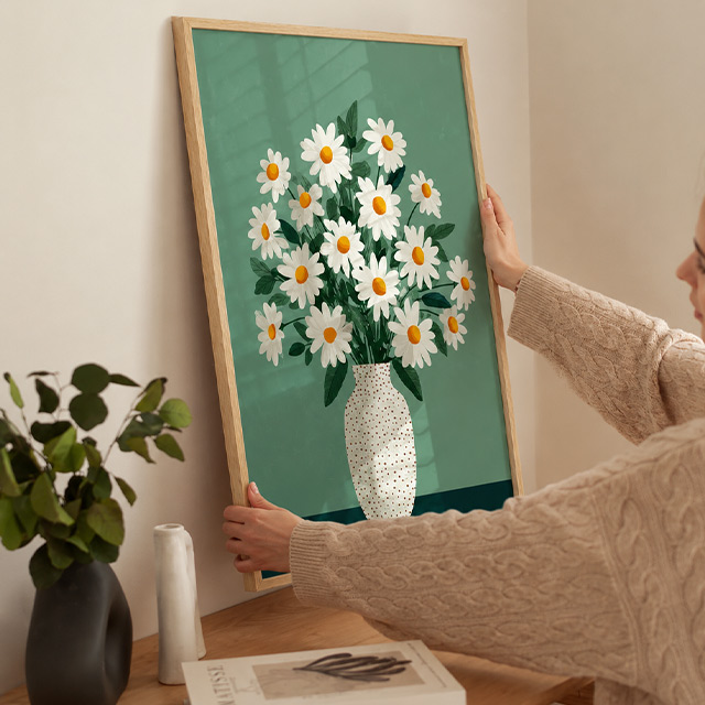 데이지 꽃 그림 액자 모던 홈데코 거실 침실 인테리어 포스터 집들이 개업선물 LOVE - 상세 이미지 4