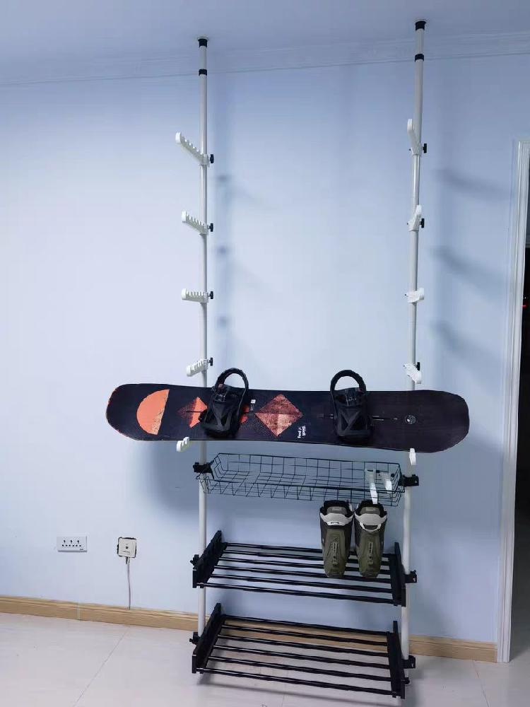 스노우보드 거치대 보관 랙 진열대 수납 선반 장비 블랙 310cm 6단 - 상세 이미지 5