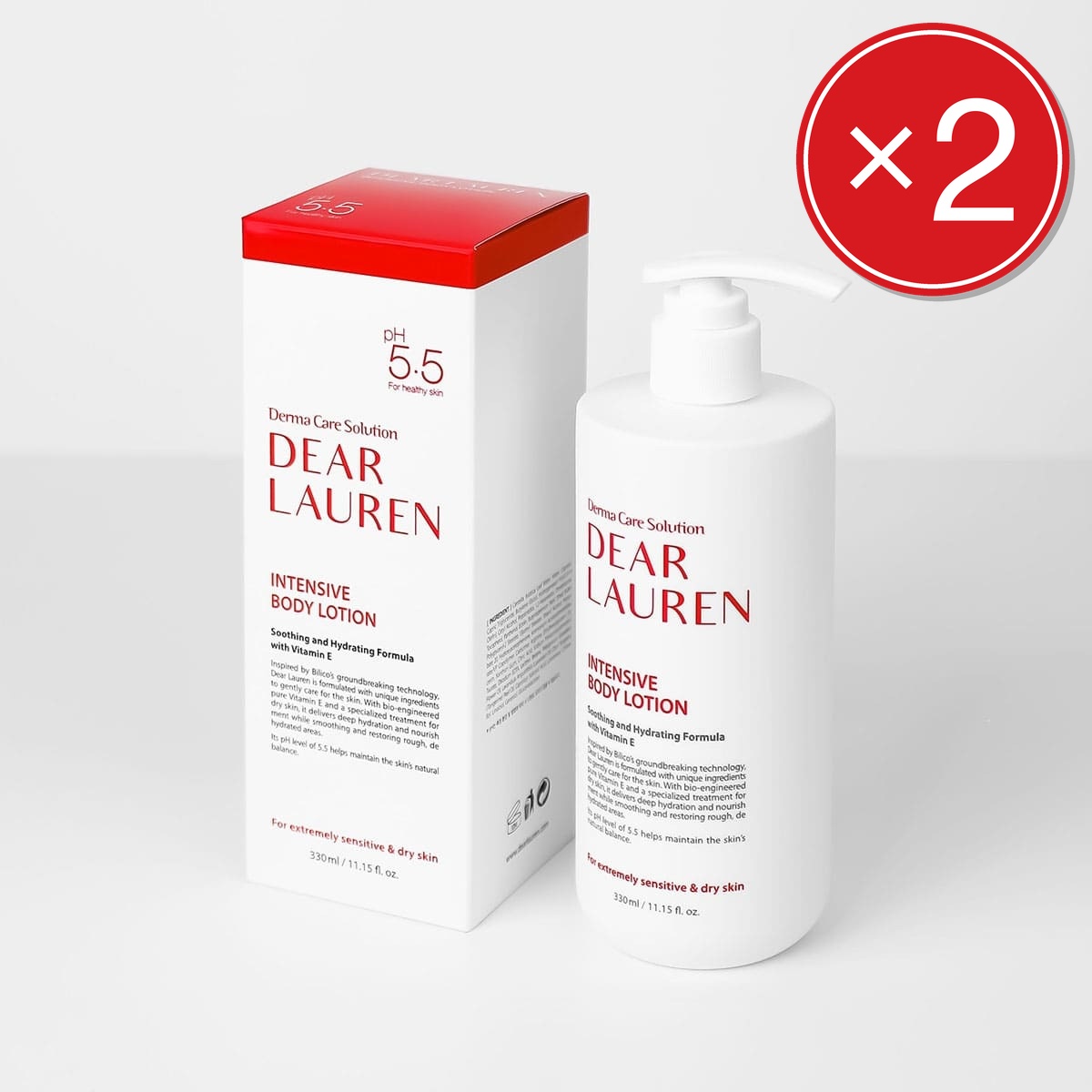 디어로렌 인텐시브 바디로션 약산성 저자극 건조 보습 온가족 시어버터 330ml, 2개 - 상품 이미지