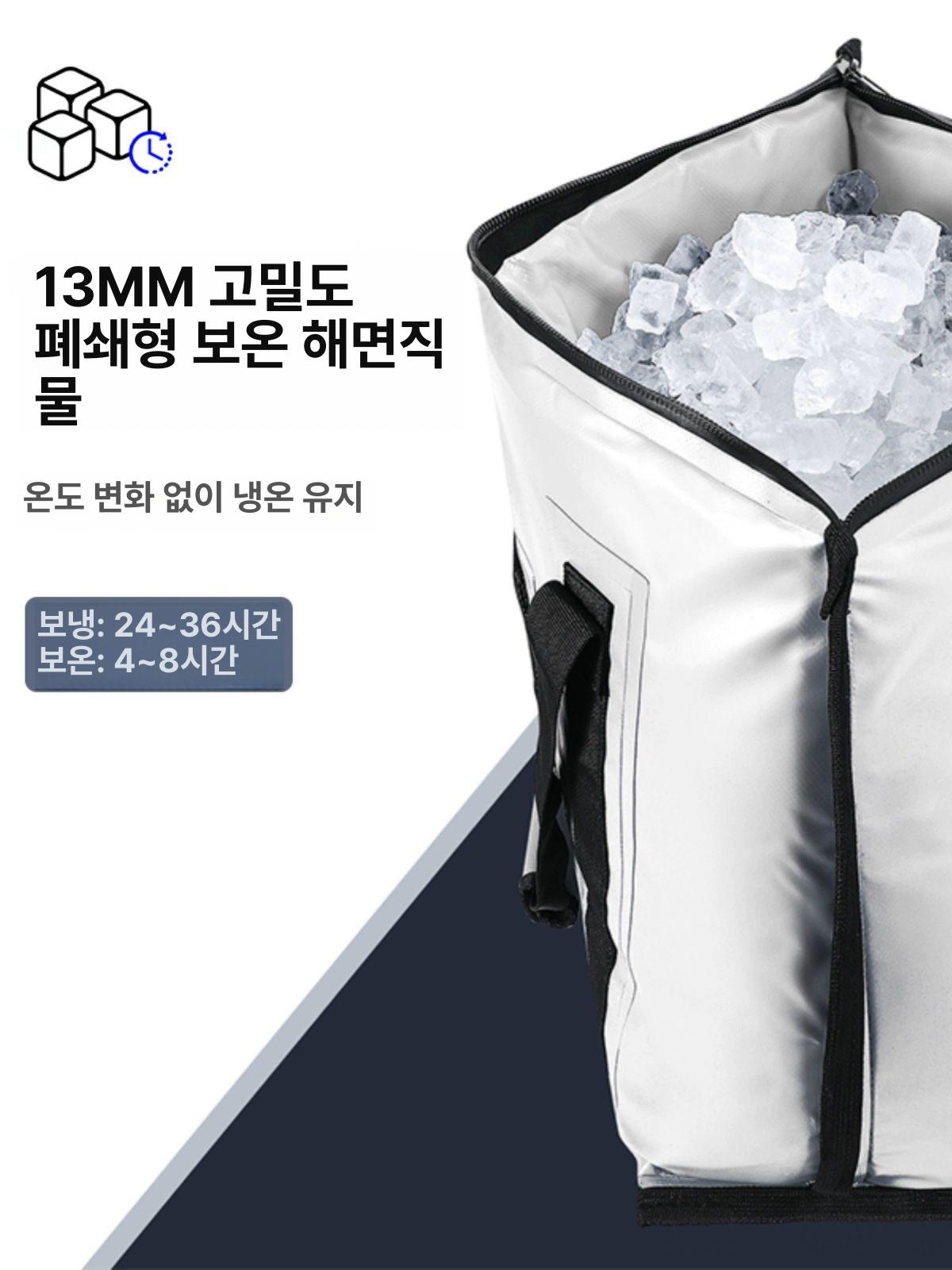 낚시 보온 해양 바다 낚시용 소프트 쿨러 휴대용 내구성 강화 1단계 두꺼운 포함 화이트 23L - 상세 이미지 2