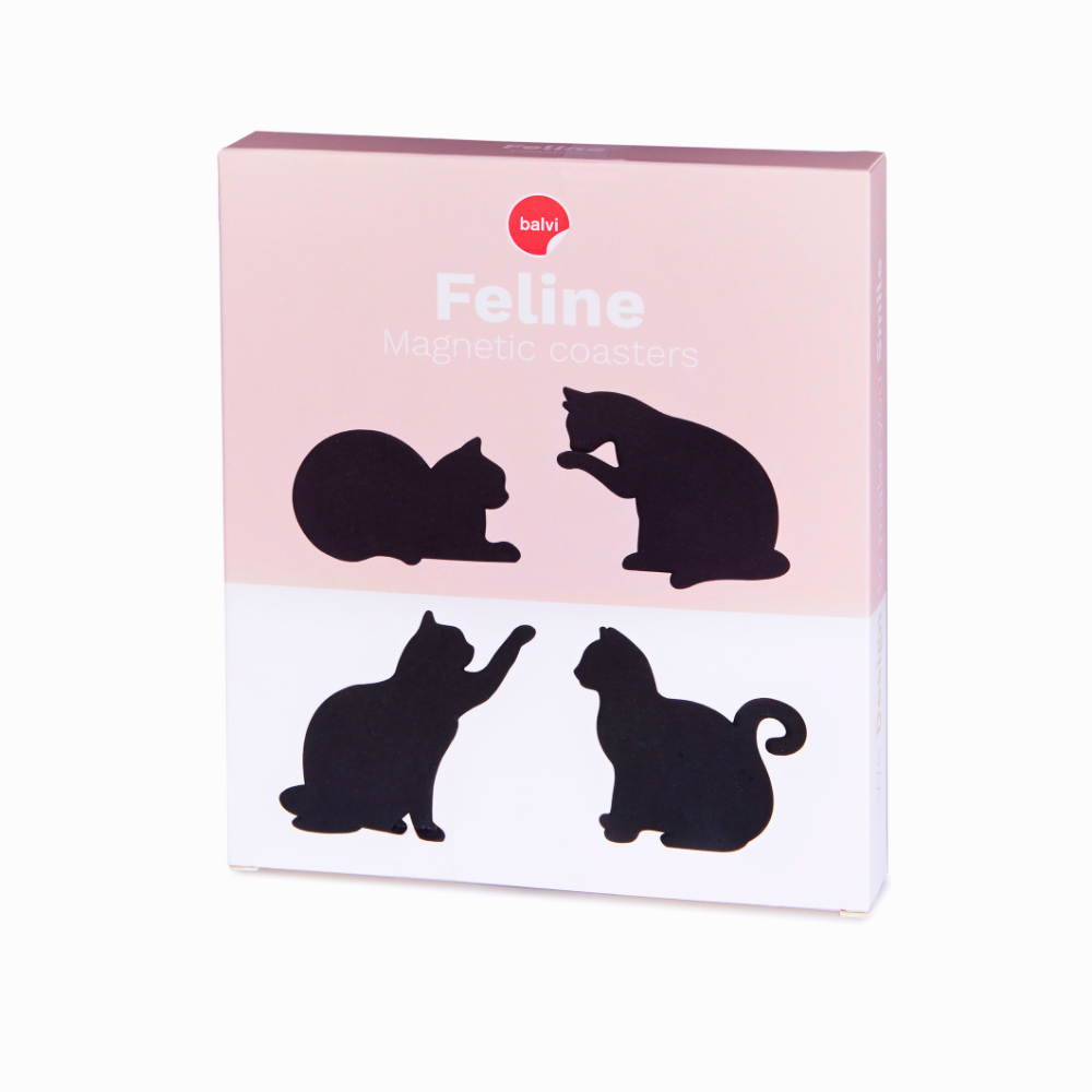 고양이 컵받침 실리콘 티코스터 4P세트 자석 컵받침 - 상세 이미지 4